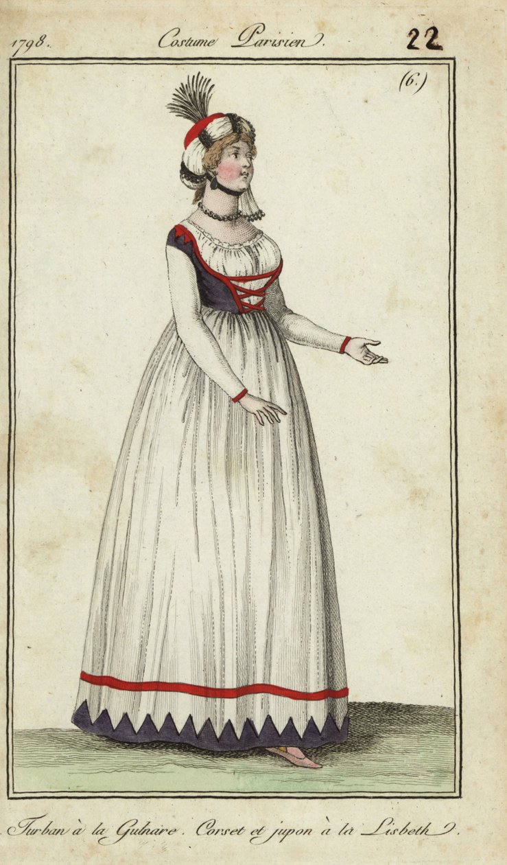 Femme dans des modes inspirées par les opéras - French School