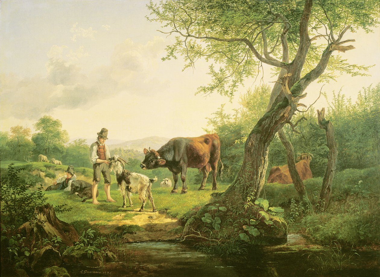 Paysage avec un berger, 1826 - Friedrich Gauermann