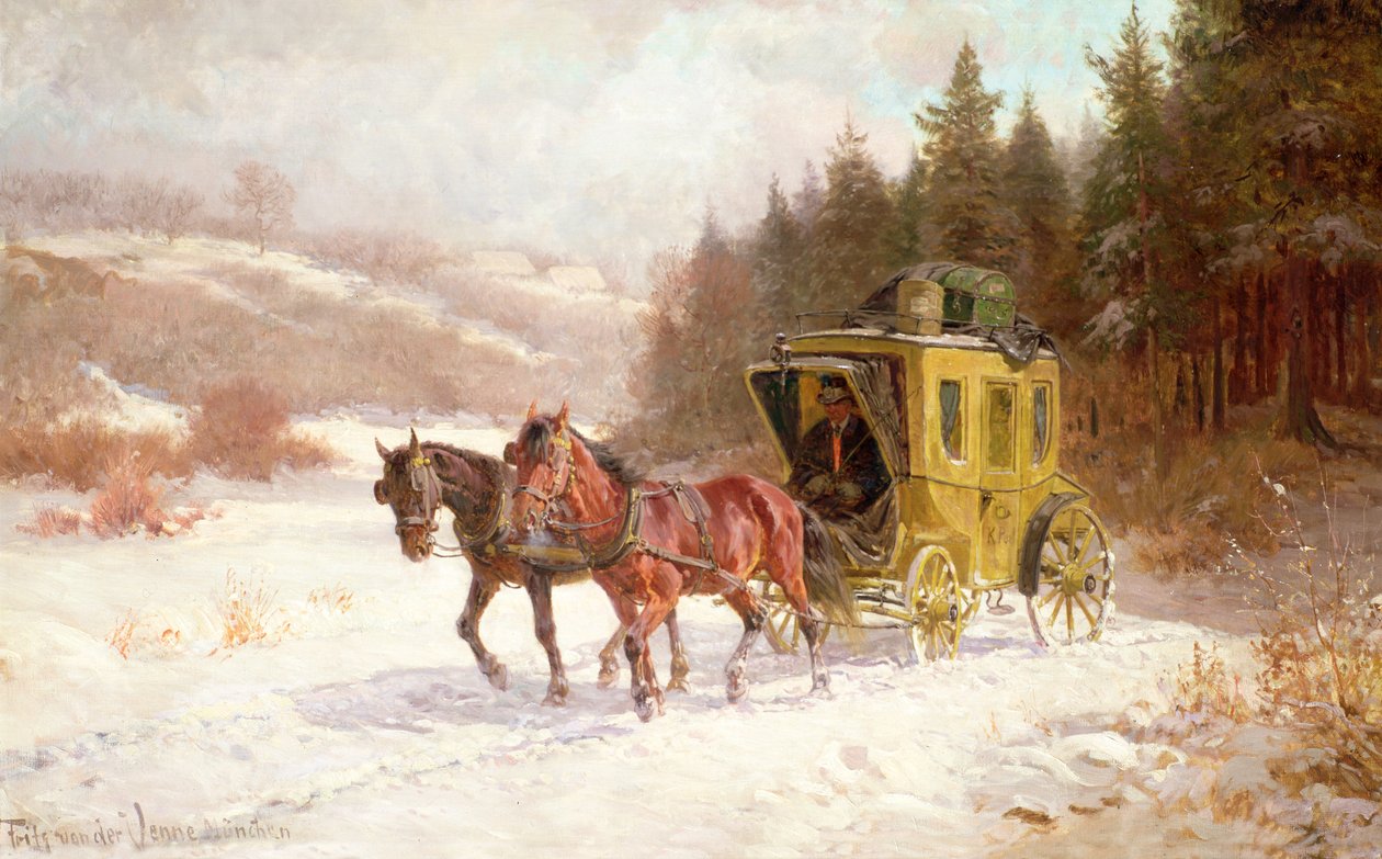 La Diligence dans la neige - Fritz van der Venne