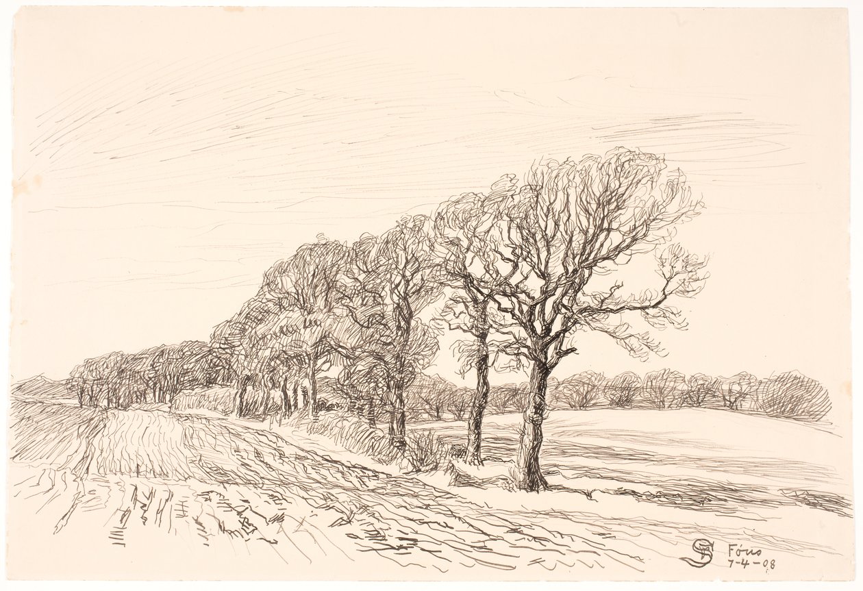 Paysage avec chênes. Føns - Fritz Syberg