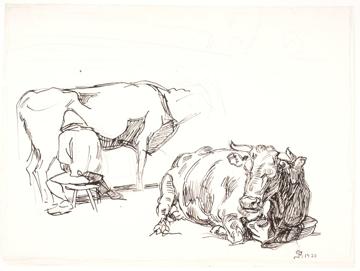 Traite des vaches - Fritz Syberg