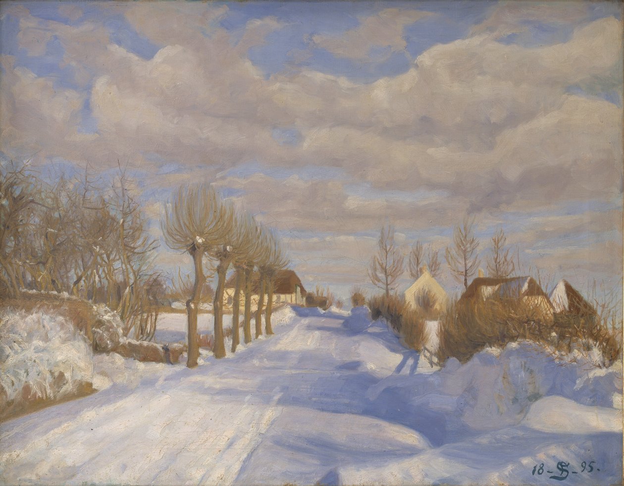 Route principale enneigée au soleil - Fritz Syberg