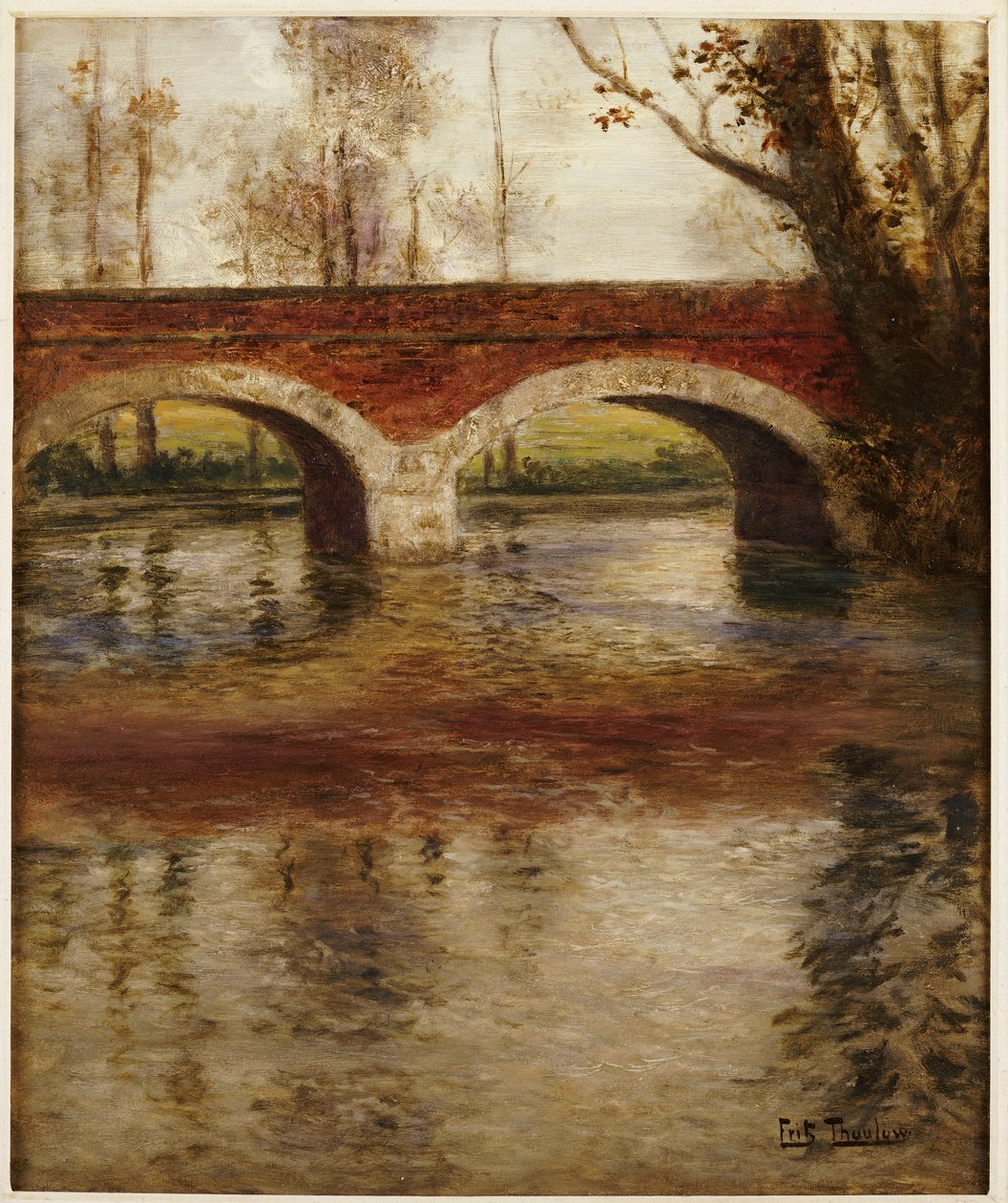 Paysage fluvial avec un pont - Frits Thaulow