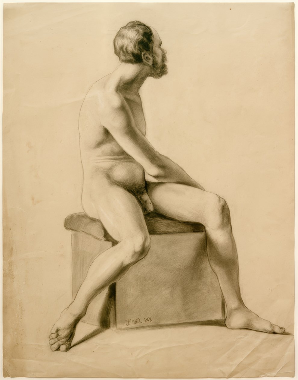 Nu masculin assis - Fritz von Uhde
