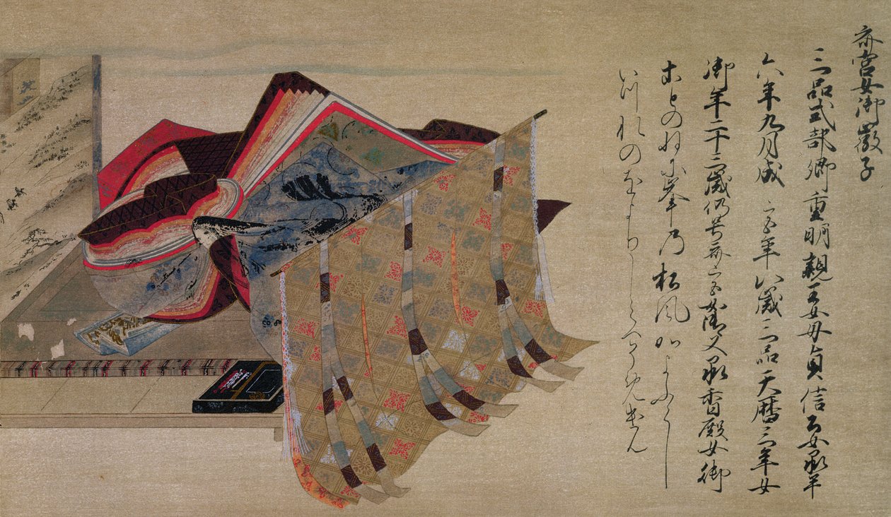 La princesse poète Saigu no Nyogo Yoshiko, illustration du magazine Kokka, février 1902 - Fujiwara Nobuzane
