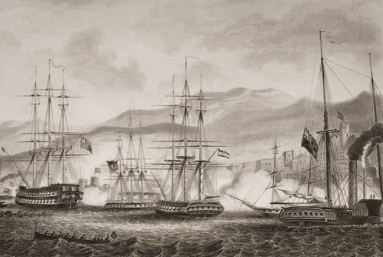 Attaque de Sidon par le Commodore Charles Napier, septembre 1840, illustration de 