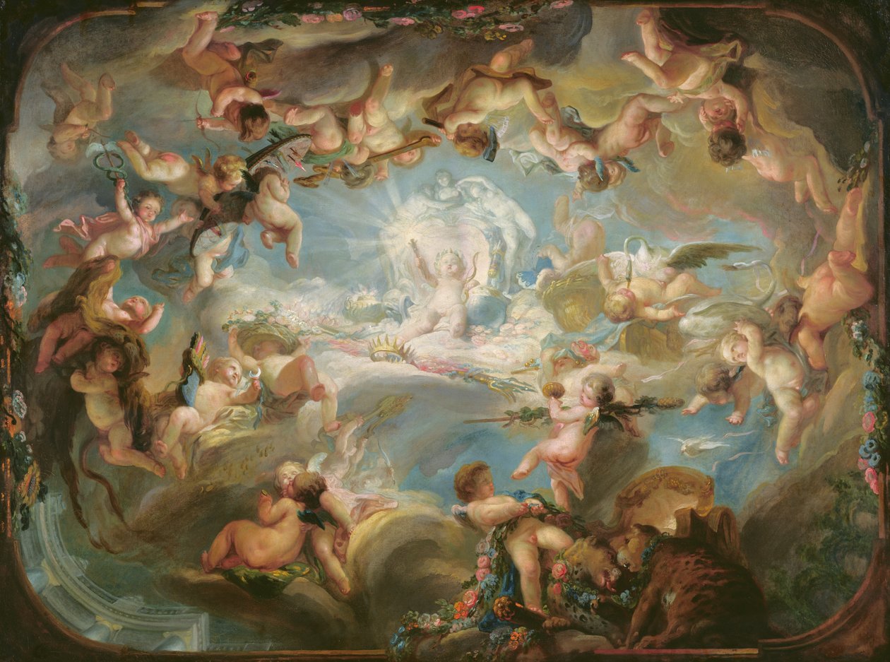 Le triomphe de Cupidon sur tous les dieux, 1752 - Gabriel de Saint Aubin