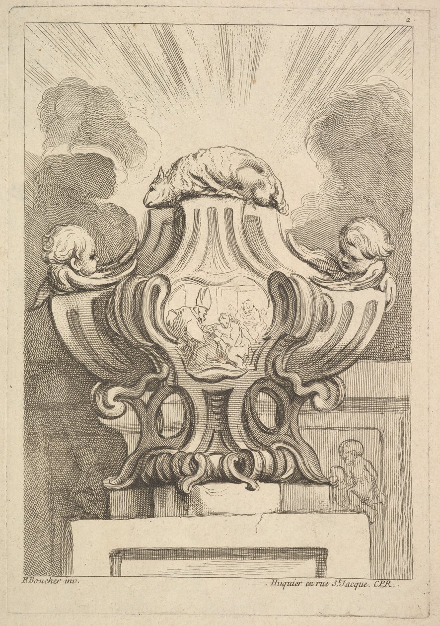 Conception pour une urne, 1725-72 - Gabriel Huquier