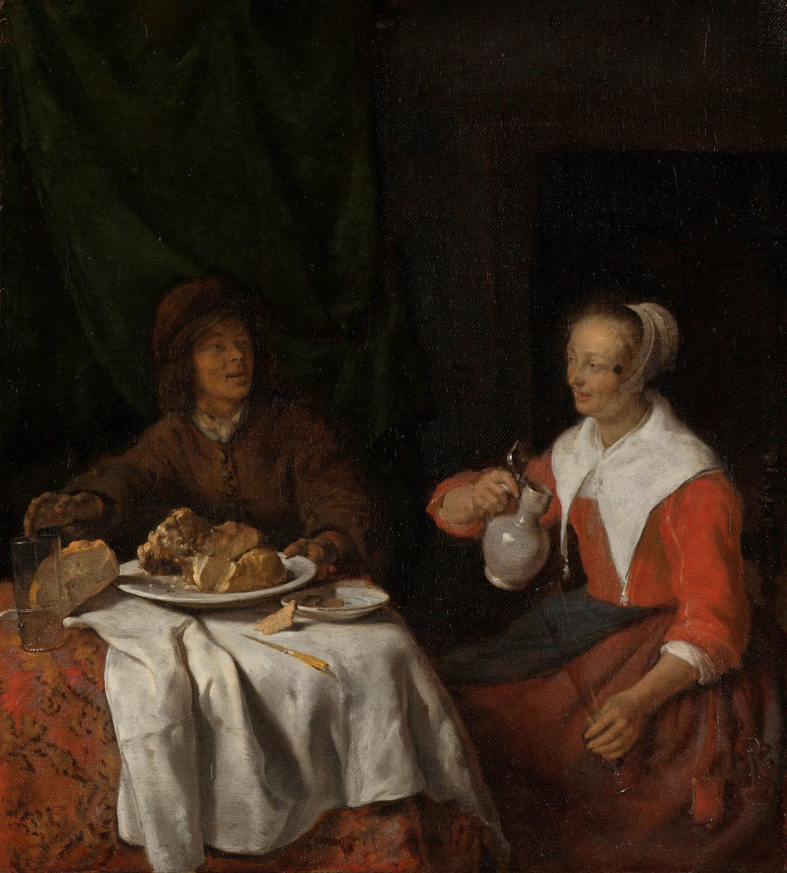 Homme et femme à un repas - Gabriel Metsu