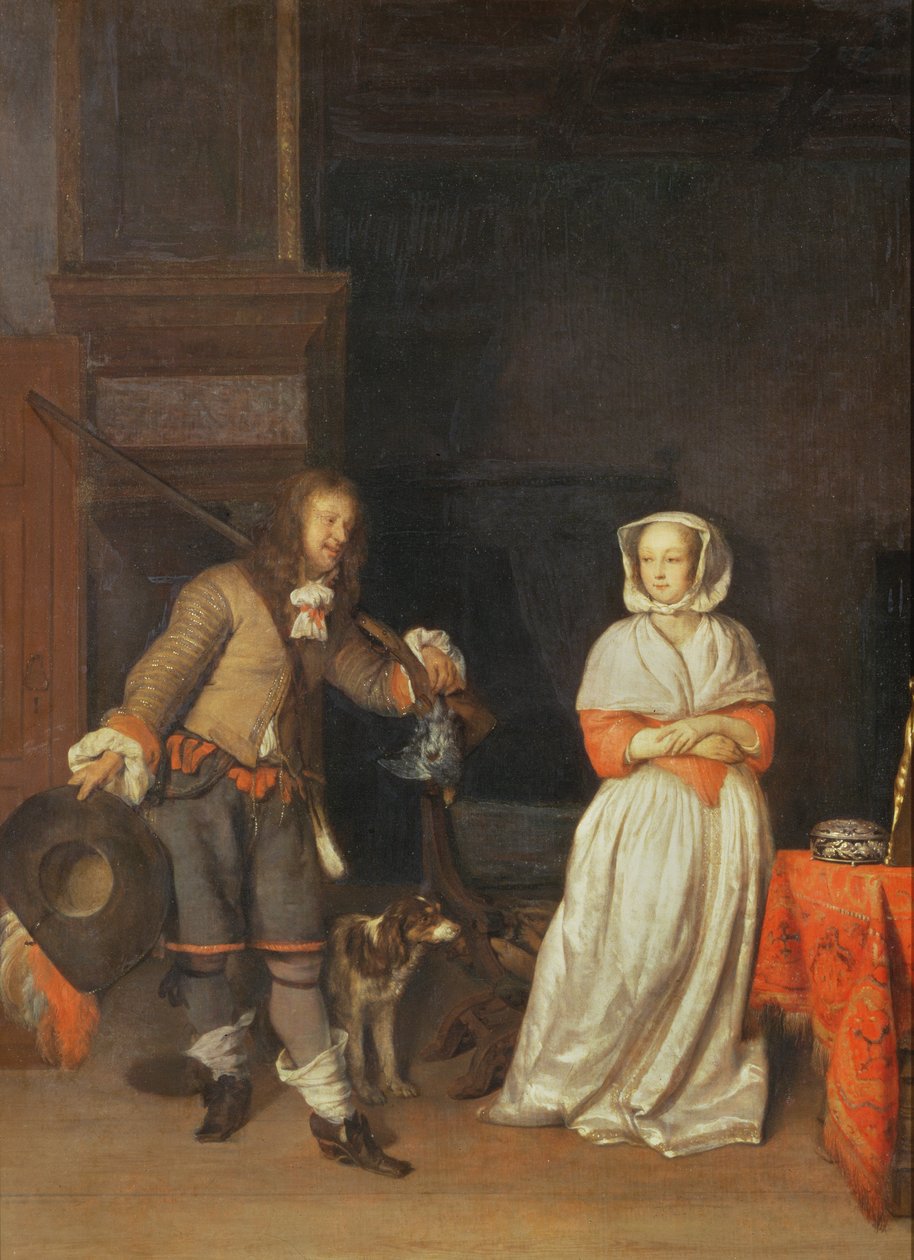 Le chasseur et la dame, 1660-65 - Gabriel Metsu
