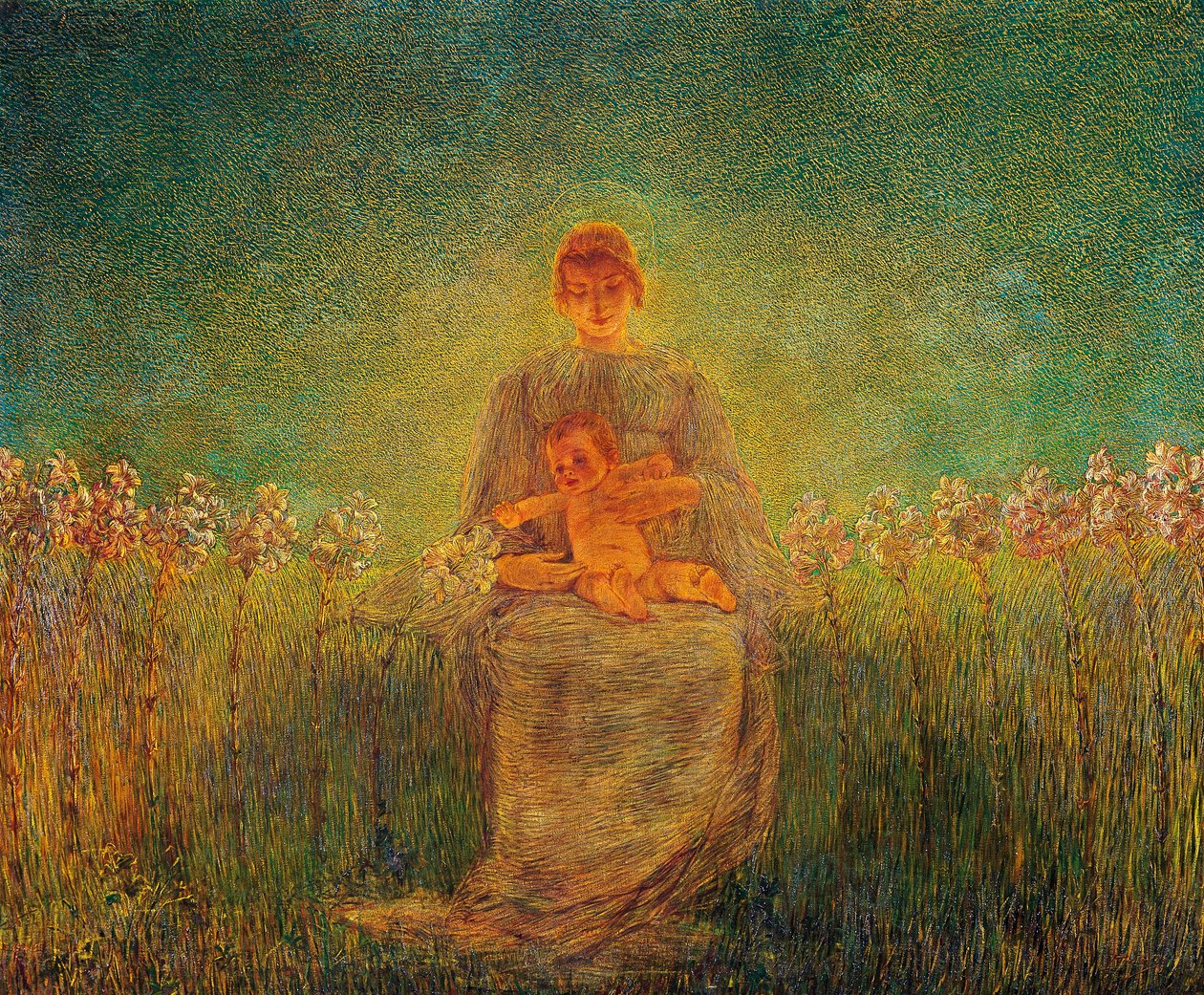 Madone aux lys - Gaetano Previati