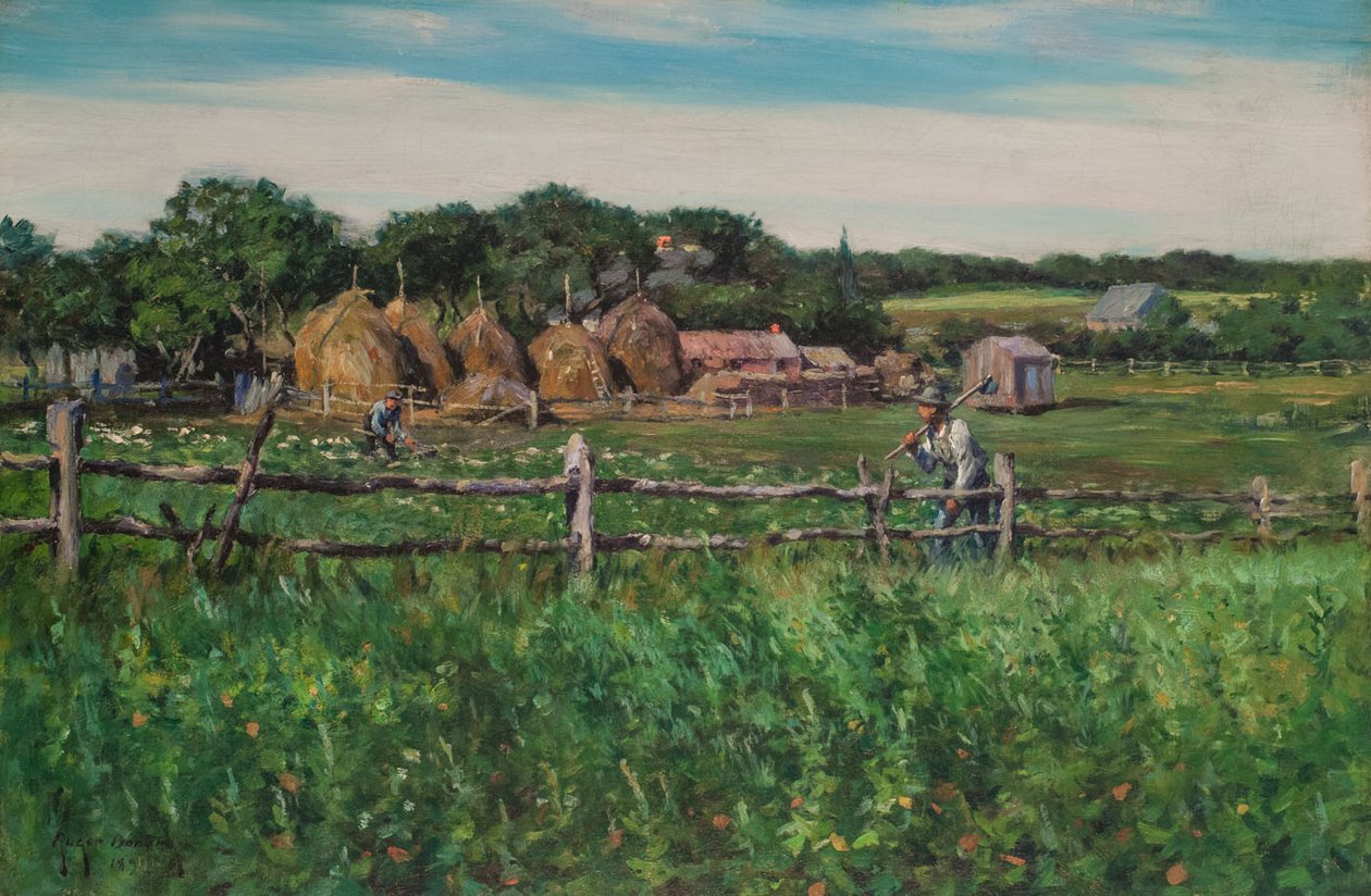 Laboureurs dans un champ clôturé - Gaines Ruger Donoho