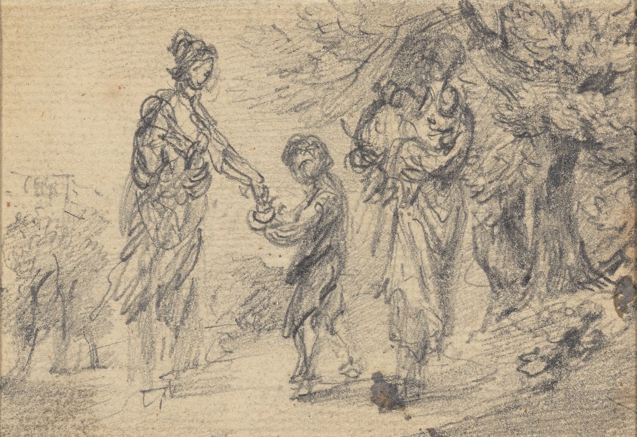 Paysage avec deux femmes et un enfant - Gainsborough Dupont
