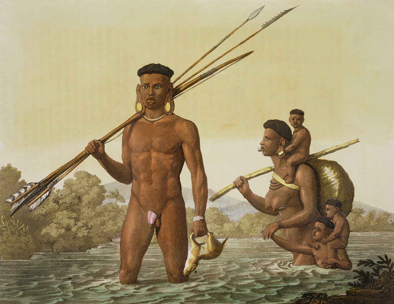 Famille Botocudos, Rio Grande, Brésil, de 