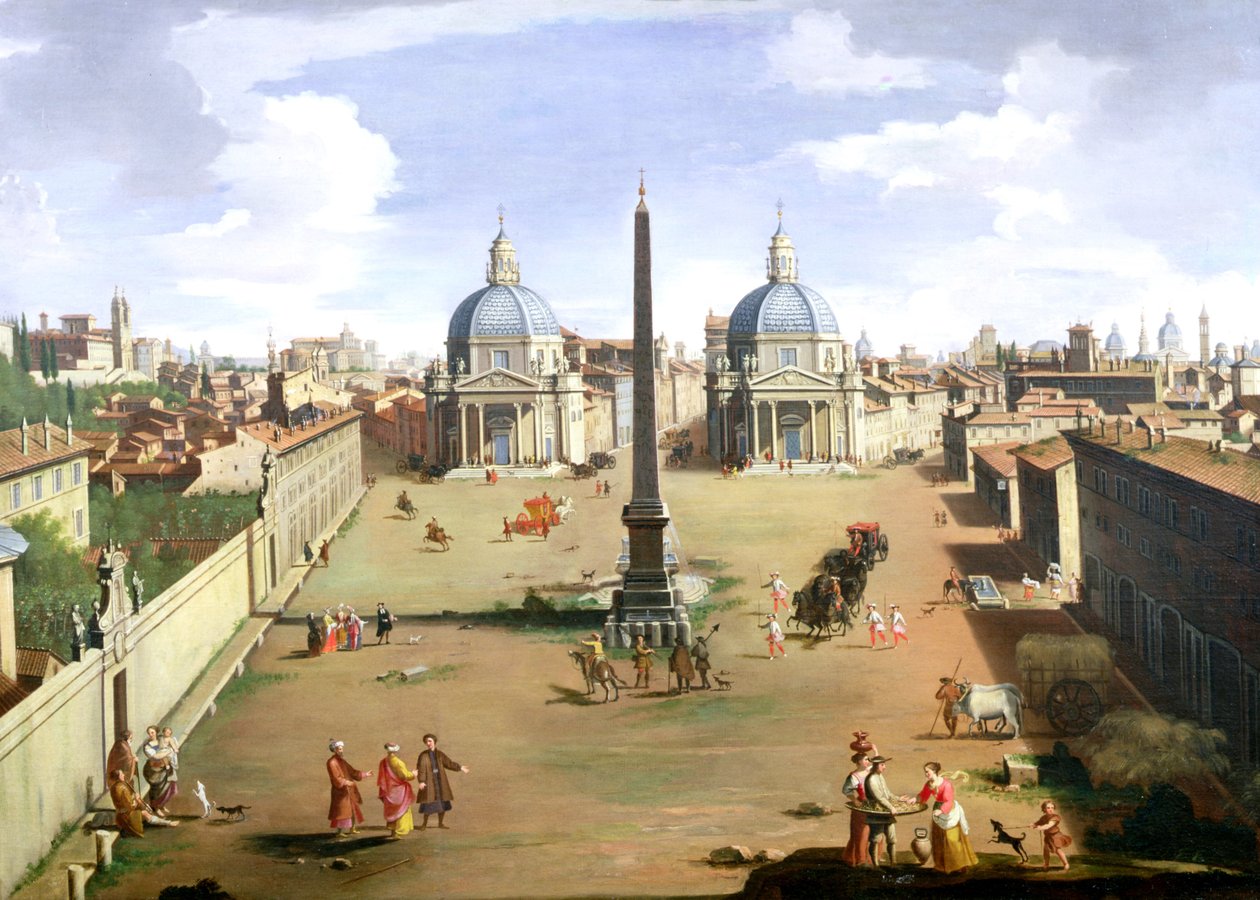 Vue de la Piazza del Popolo à Rome - Gaspar van Wittel