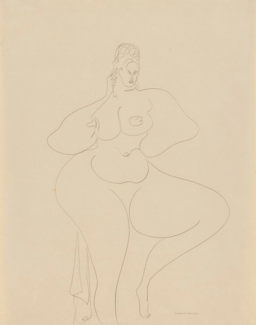 (Danseuse nue avec drapé) - Gaston Lachaise