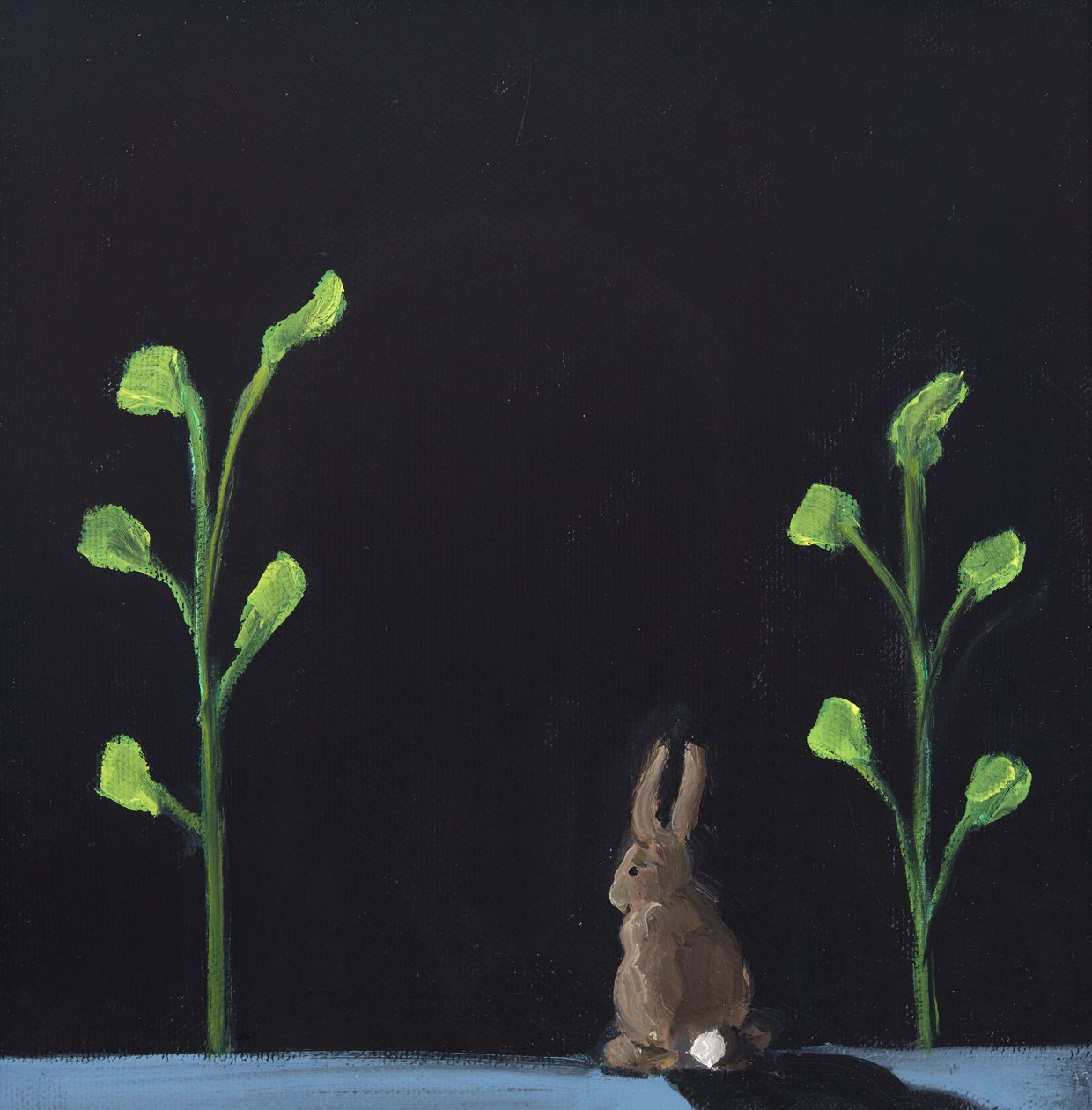 Lapin de nuit, 2019 (huile sur toile) - Genevieve French