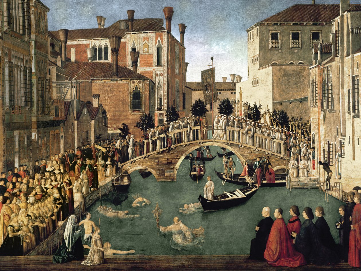 Le Miracle de la Croix sur le pont San Lorenzo, 1500 - Gentile Bellini