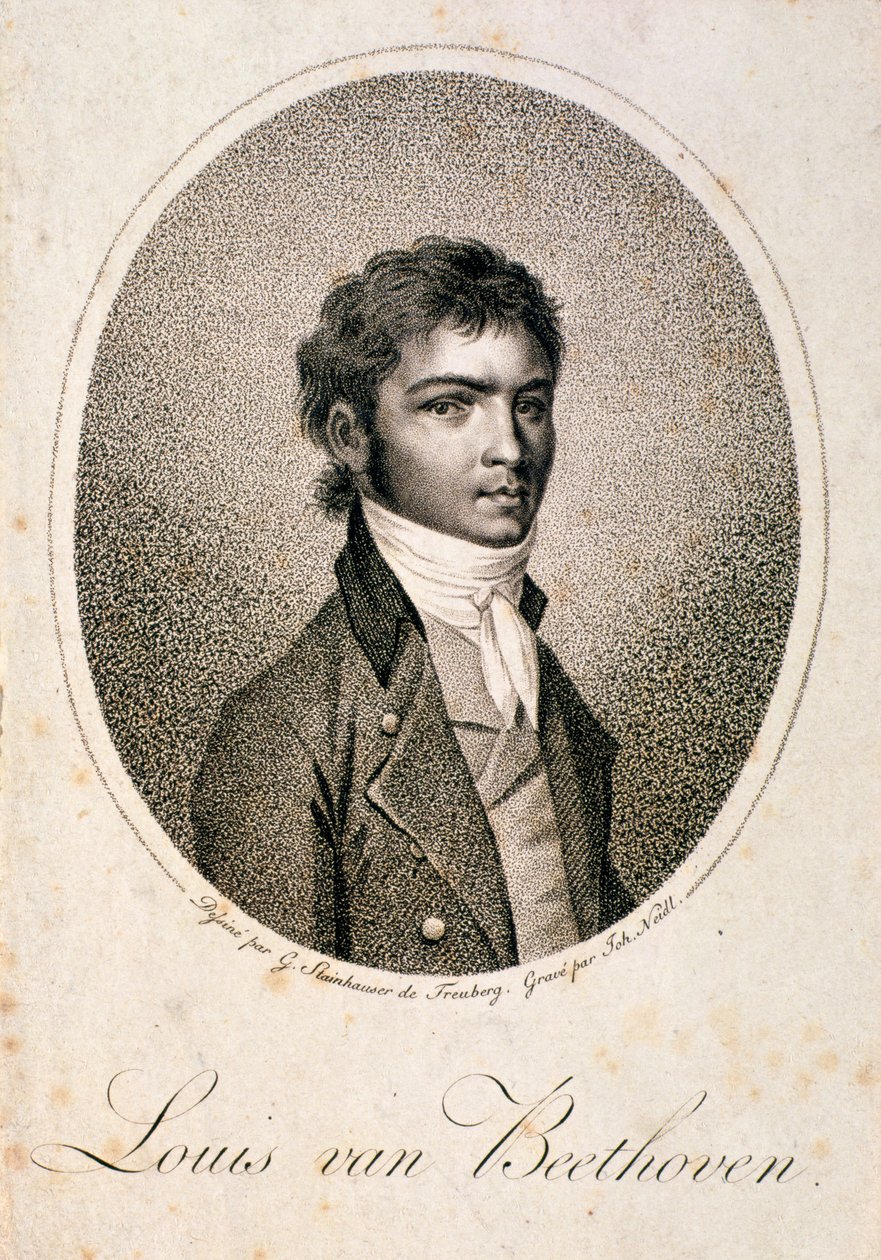 Portrait de Louis van Beethoven (1712-73) gravé par Johann Joseph Neidl (1776-1832) - Georg Andreas Steinhauser