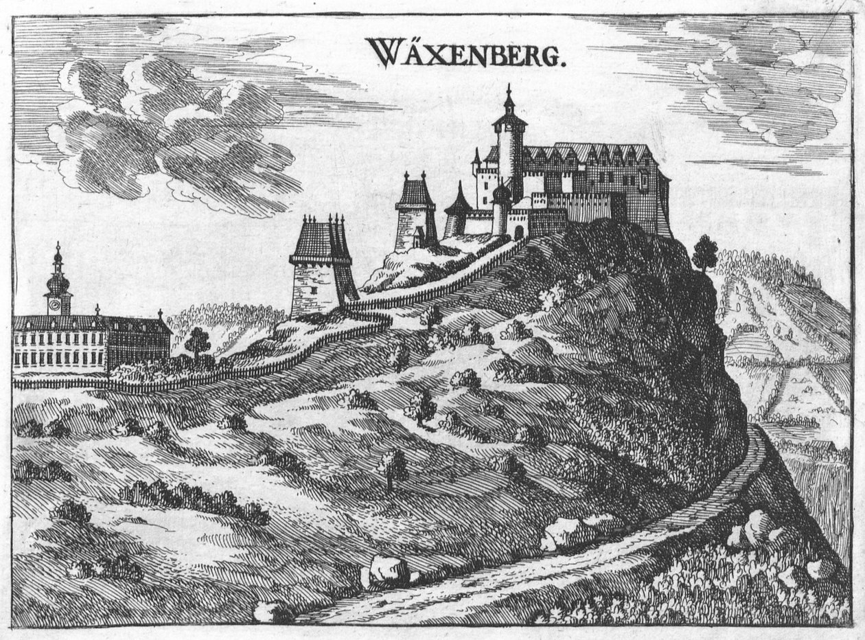 Château de Waxenberg en Haute-Autriche, dessin de M. Vischer 1674 - Georg Matthaus Vischer