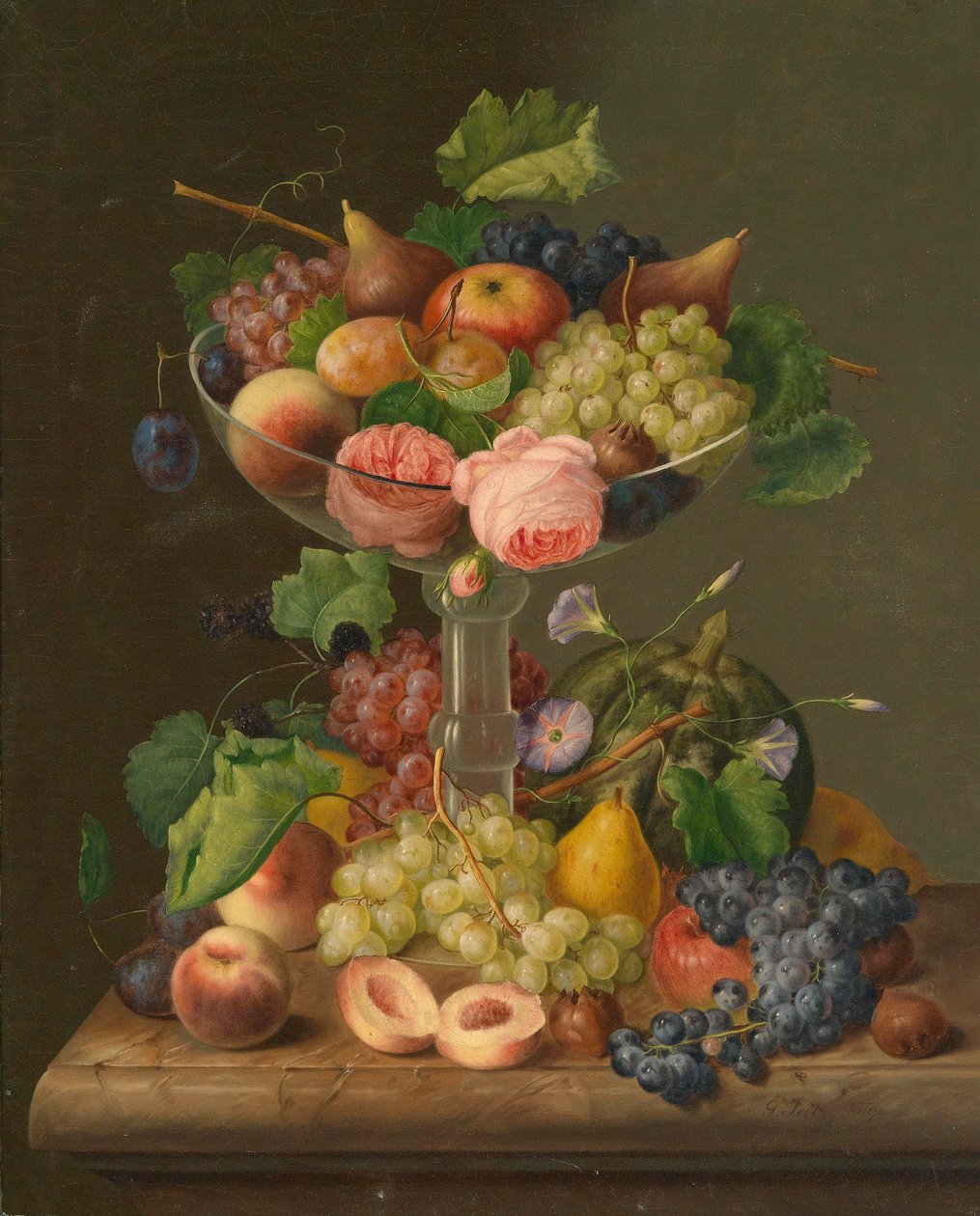 Nature Morte aux Fruits avec Roses - Georg Seitz