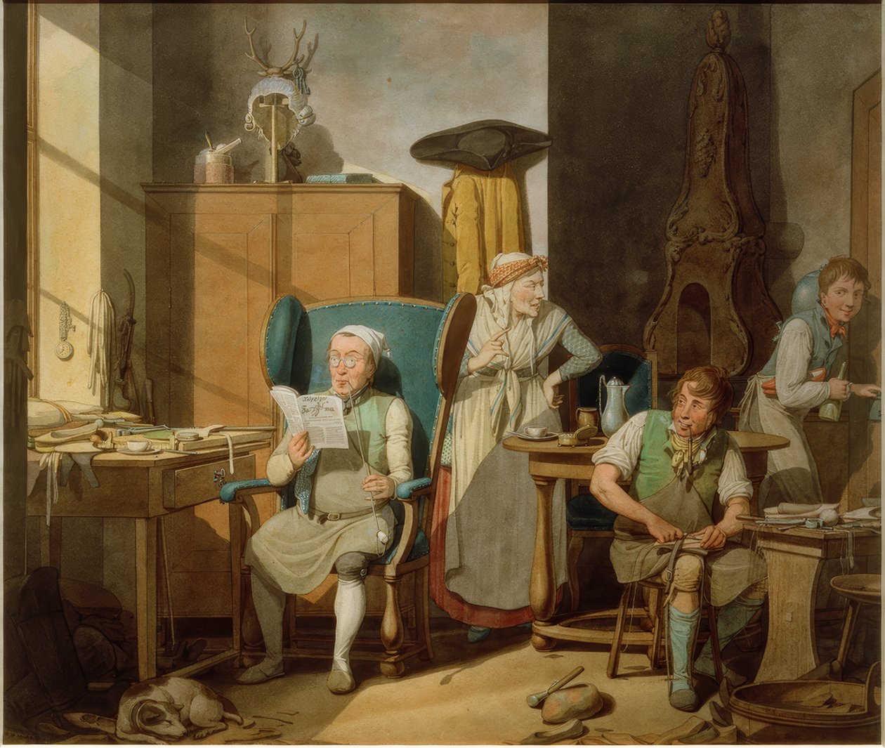 Famille de cordonniers dans l