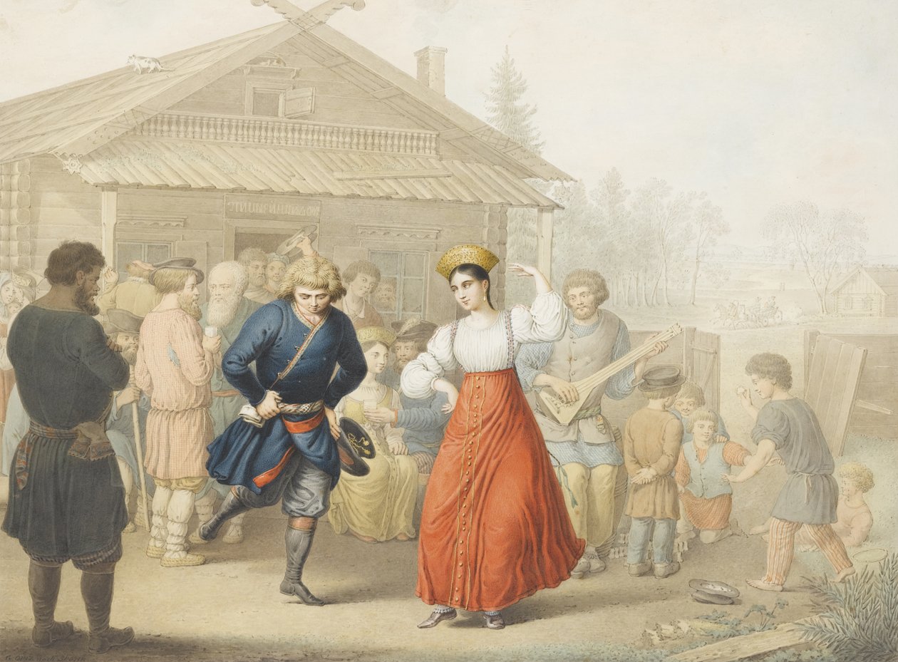 Fête devant une taverne - Georg Emanuel Opiz