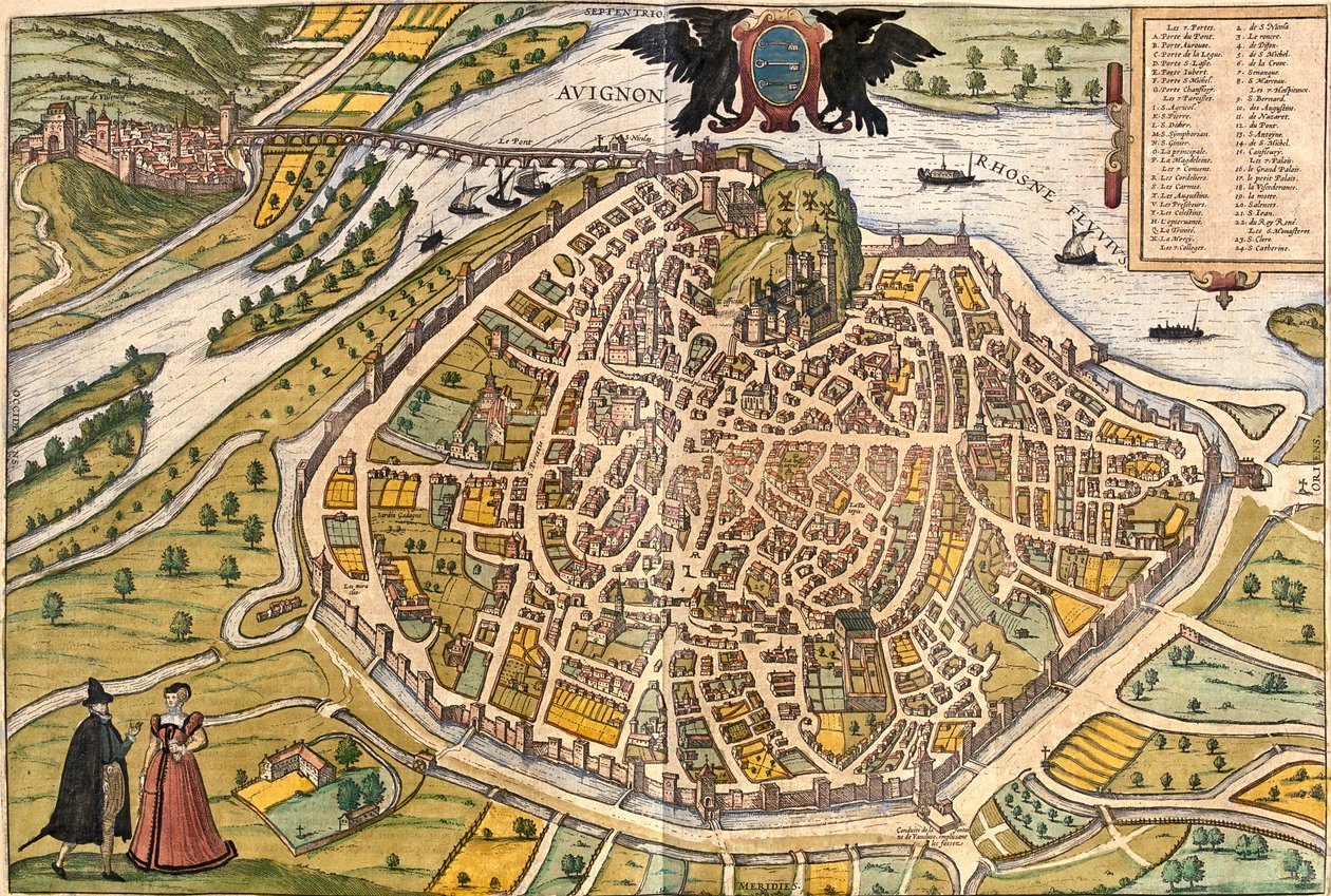 Avignon, France - Georg and Hogenberg Franz (1535 90) Braun