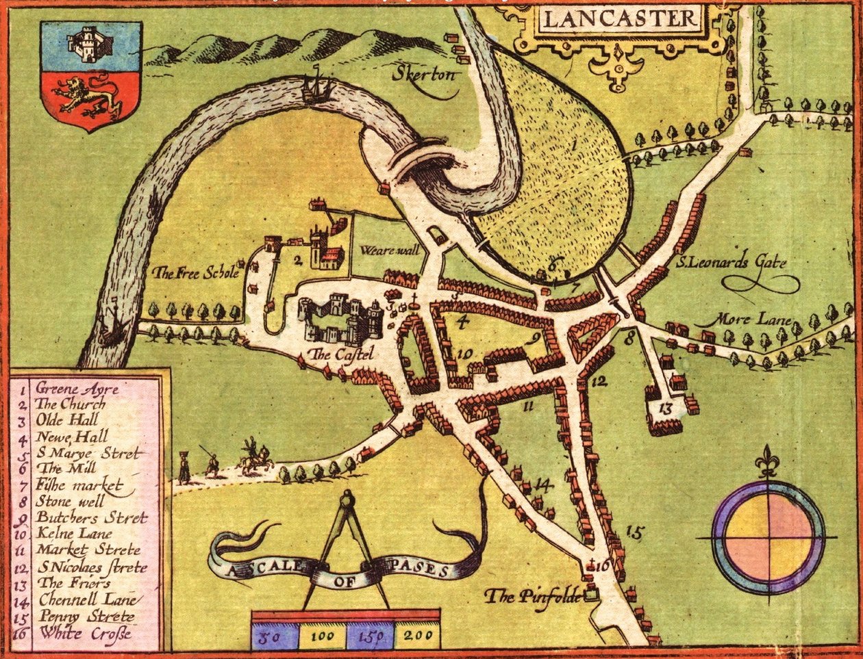 Lancaster, Angleterre - Georg and Hogenberg Franz (1535 90) Braun