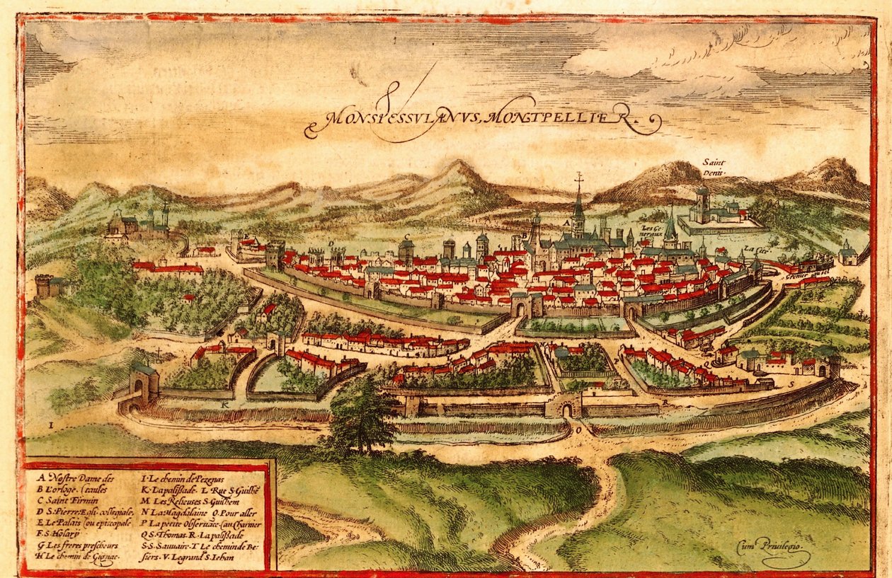 Montpellier, France - Georg and Hogenberg Franz (1535 90) Braun