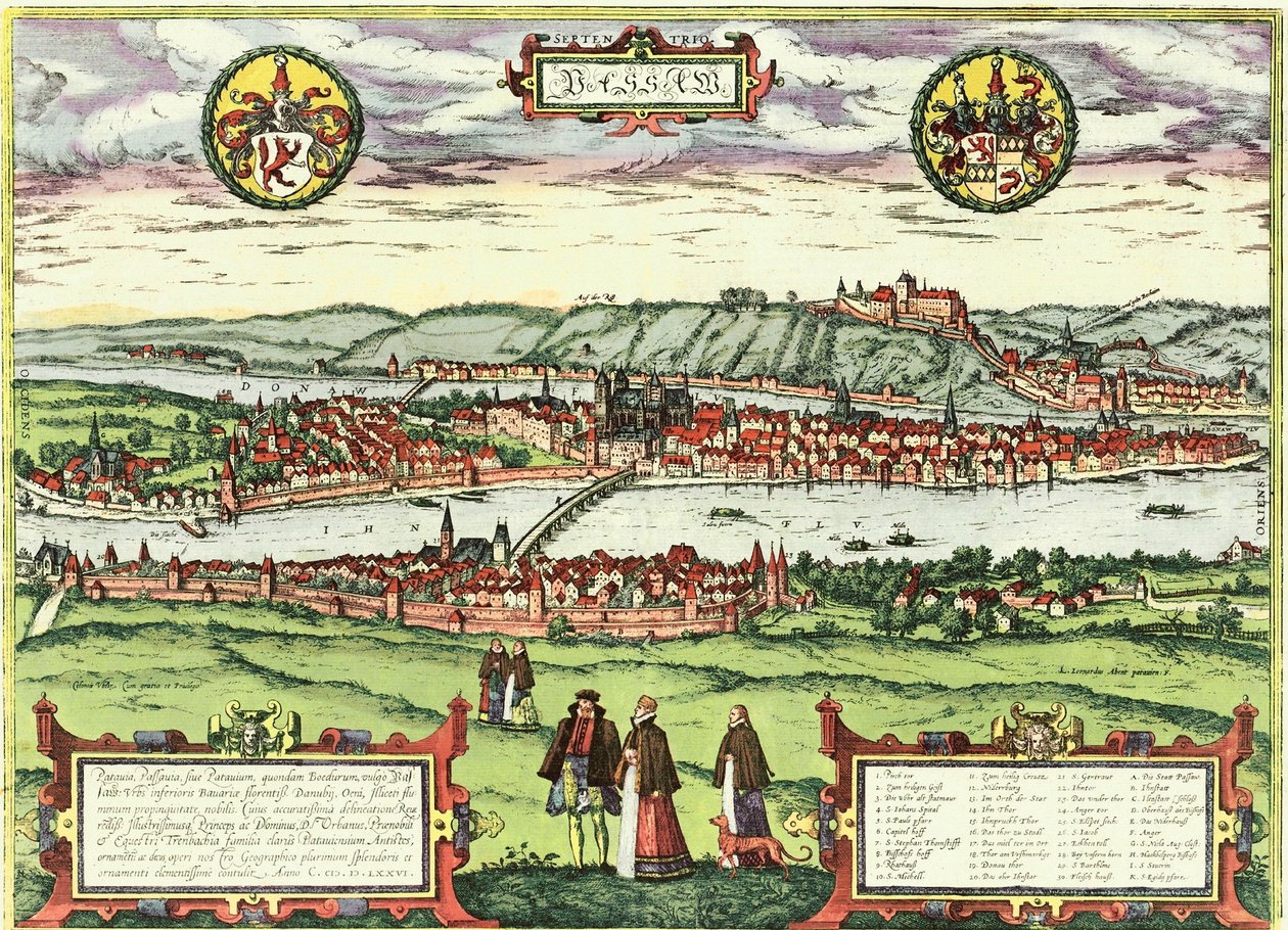 Passau, Allemagne - Georg and Hogenberg Franz (1535 90) Braun