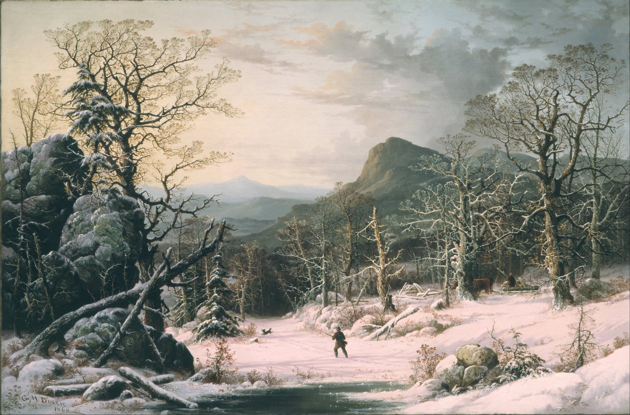 Chasseur dans les bois d
