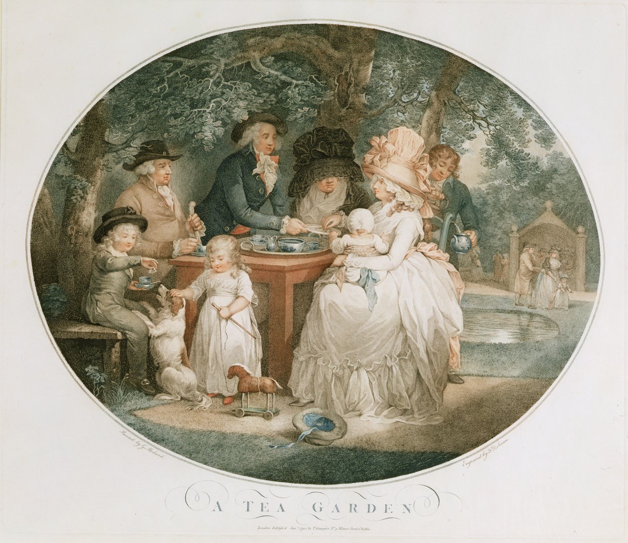 Un jardin de thé, gravé par François David Soiron, 1790 - George Morland