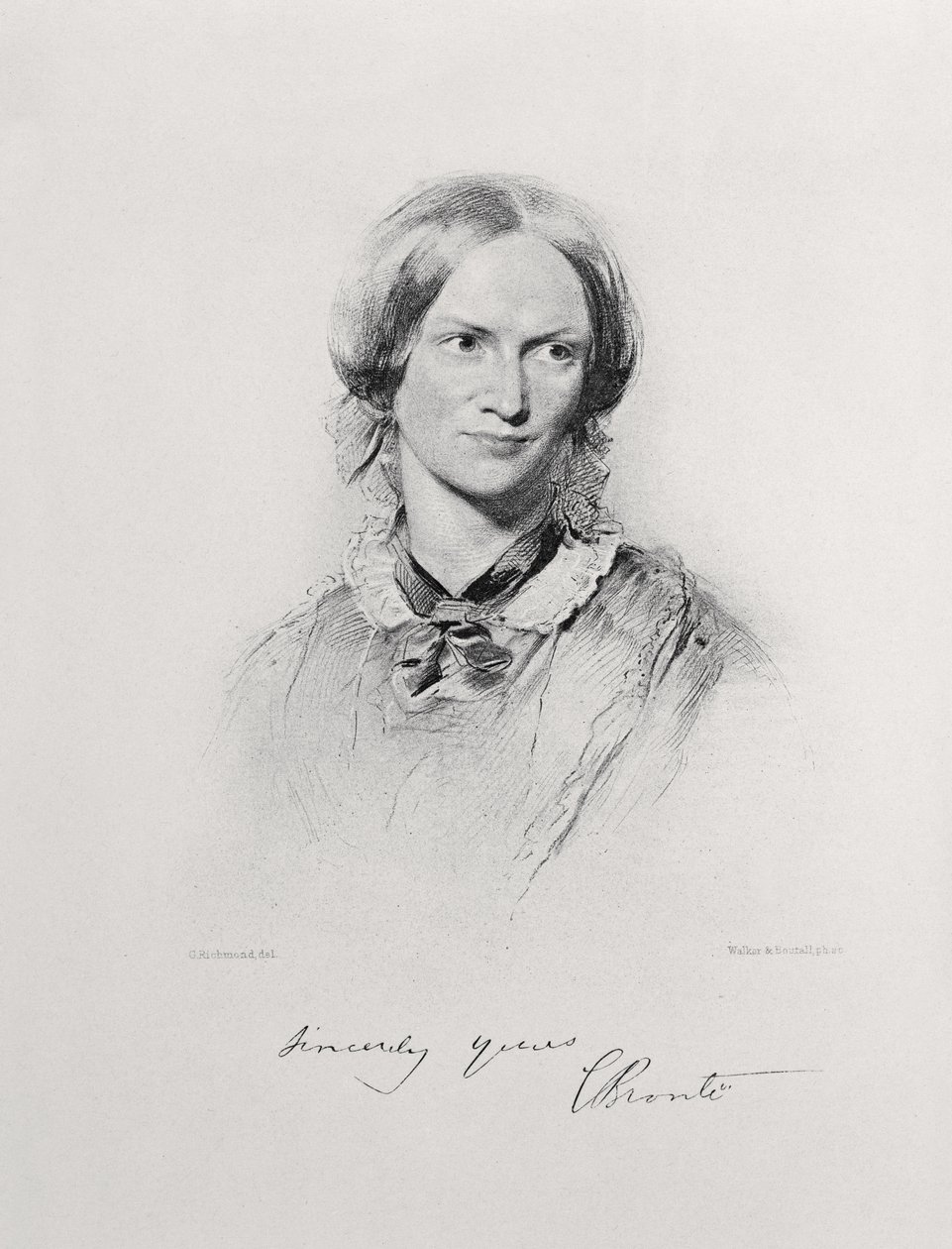 Portrait de Charlotte Brontë, gravé par Walker et Boutall - George Richmond