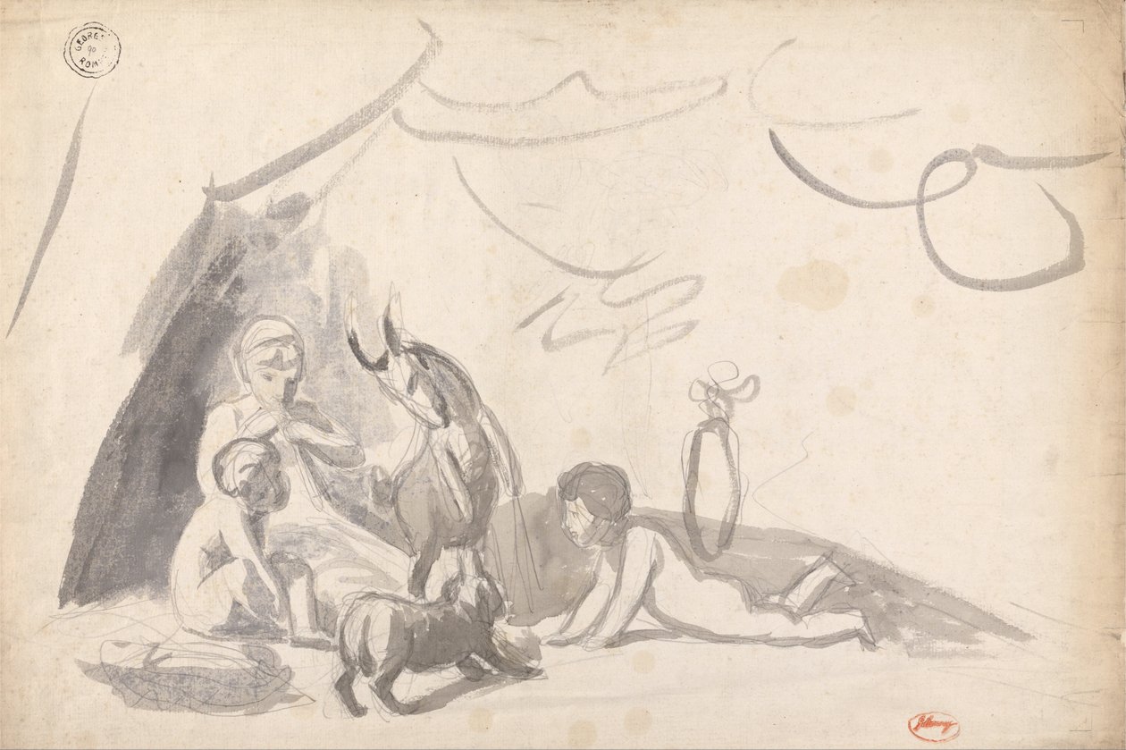 Enfants avec une chèvre et un chien - George Romney