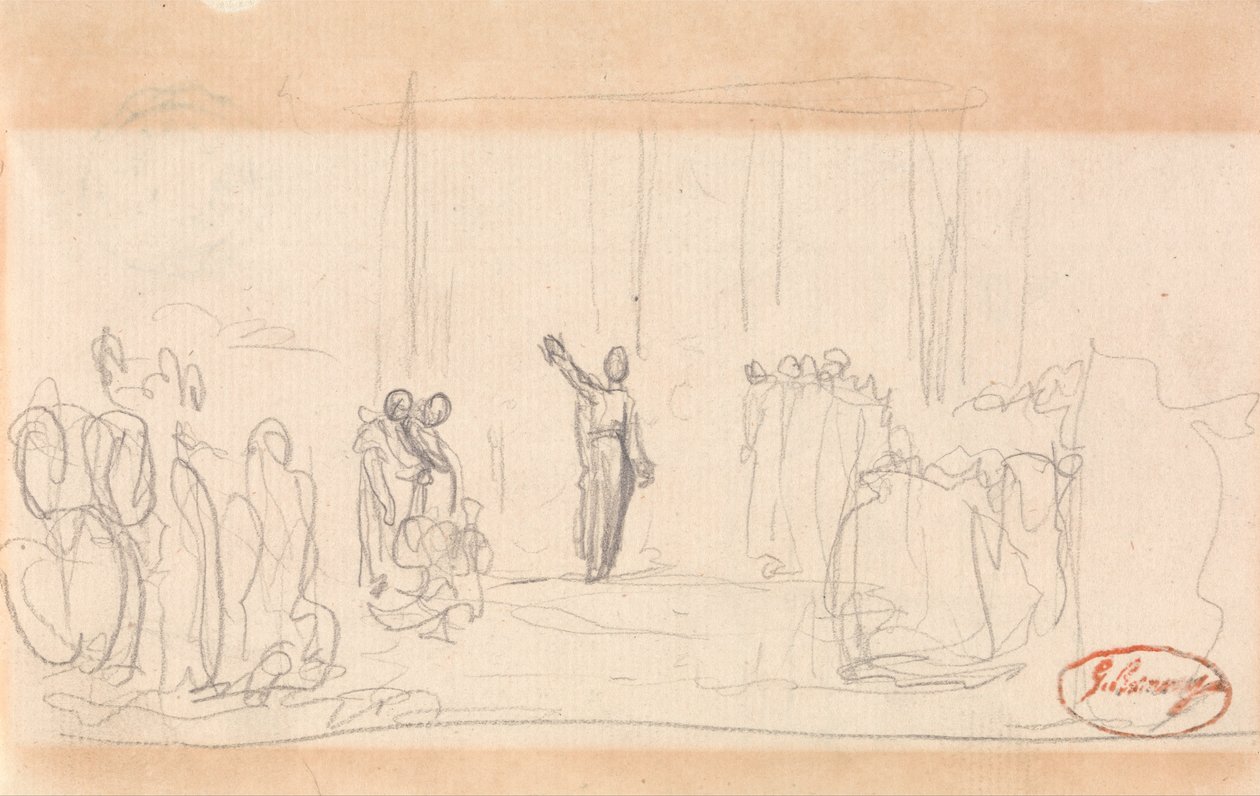 Possiblement une foule devant une prophétesse - George Romney