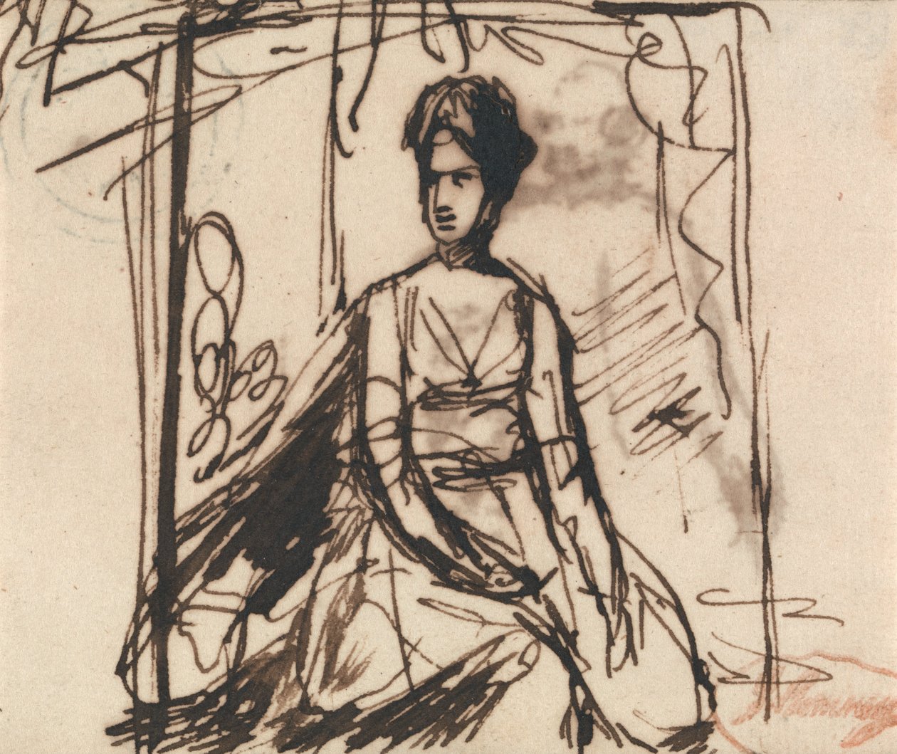 Femme assise, peut-être Mme Harris - George Romney