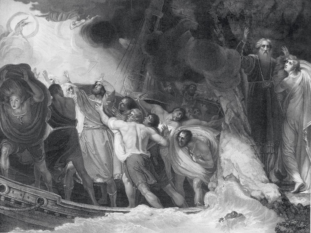 La Tempête, Acte I, Scène I, gravé par B. Smith, 1797 - George Romney