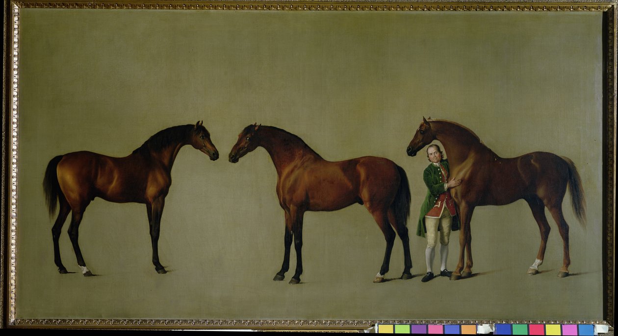 Whistlejacket et deux autres étalons avec Simon Cobb, le palefrenier, 1762 - George Stubbs