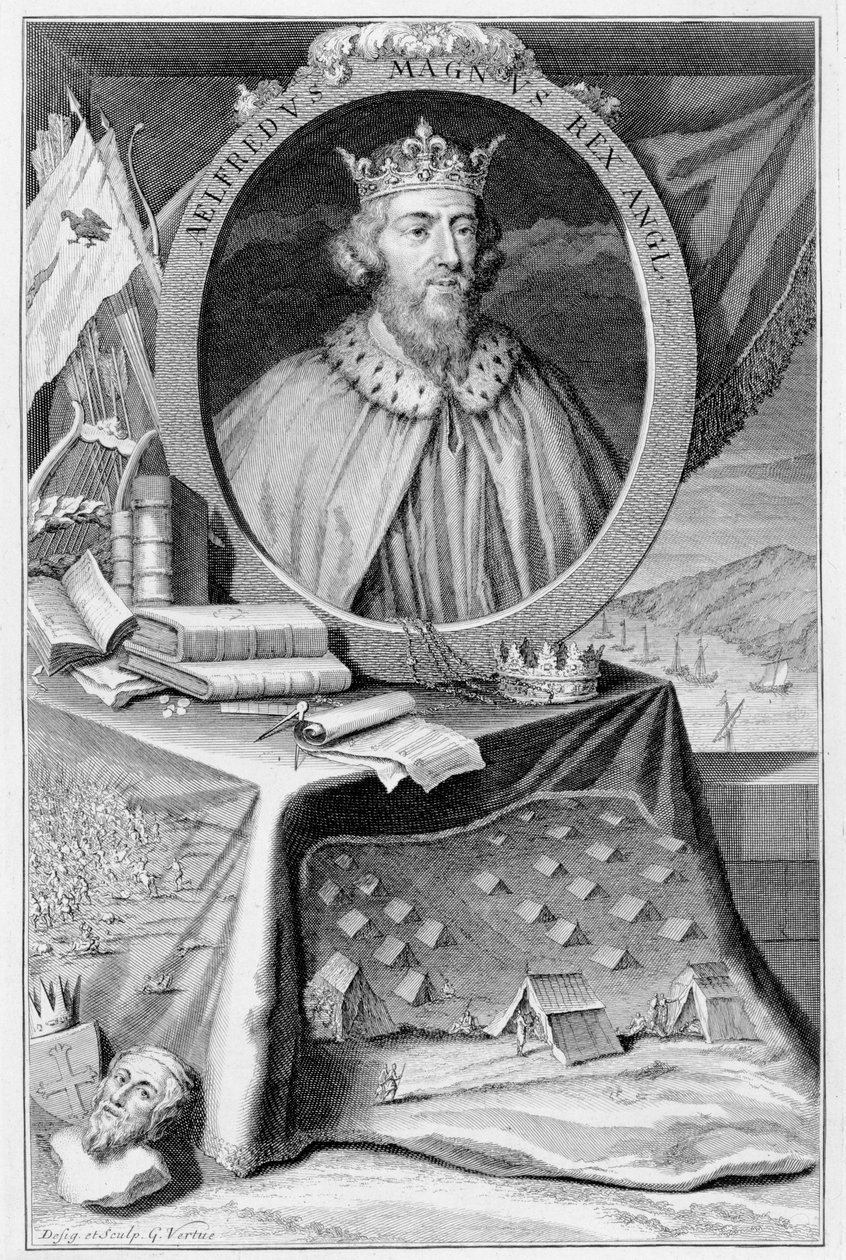 Alfred le Grand (849-99) Roi de Wessex, gravé par l