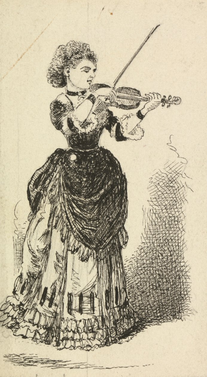 Femme jouant du violon - George Augustus Sala
