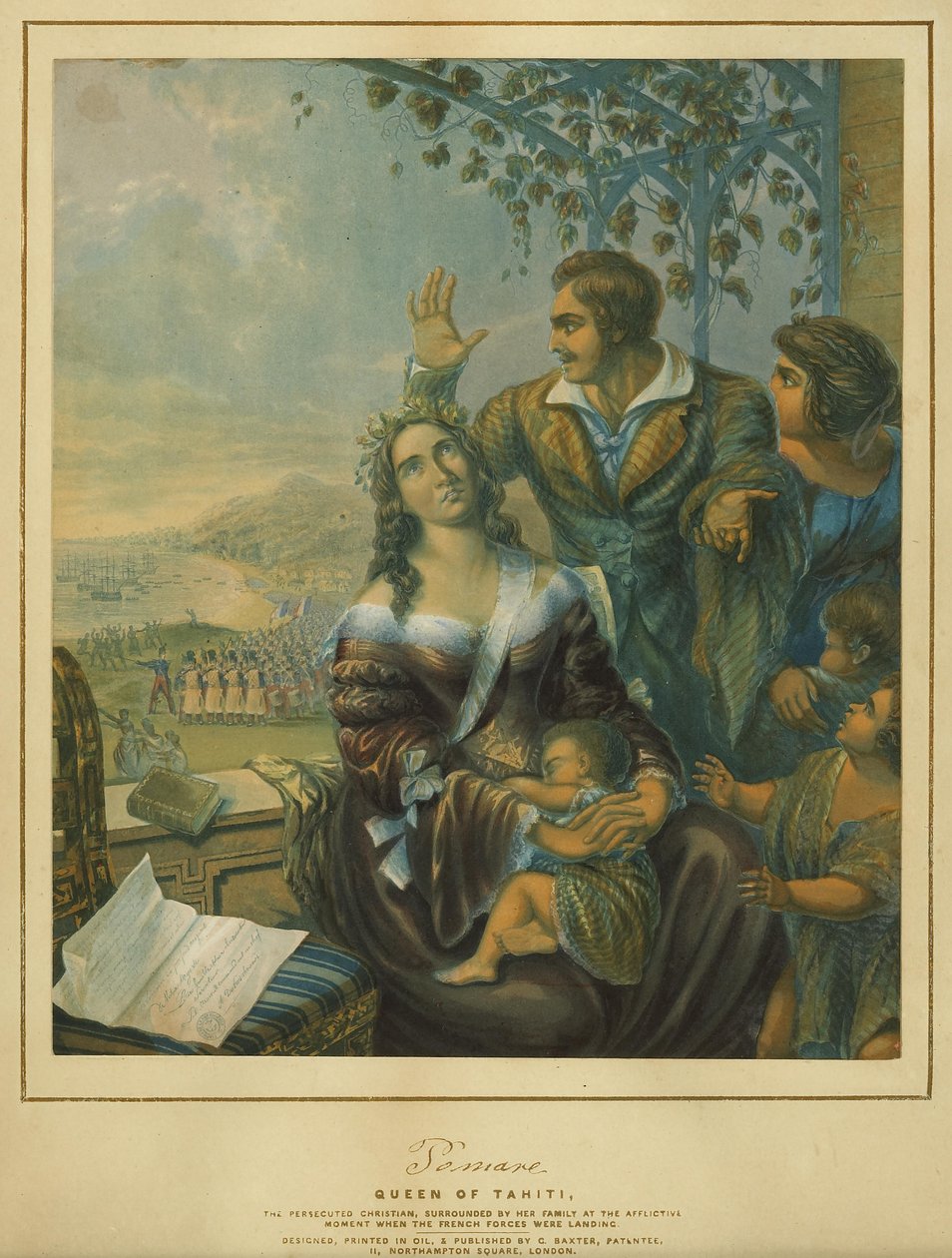 Pomare, reine de Tahiti - George Baxter