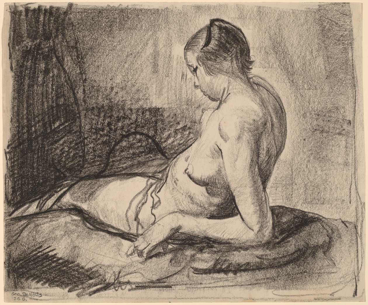 Jeune fille nue allongée - George Bellows