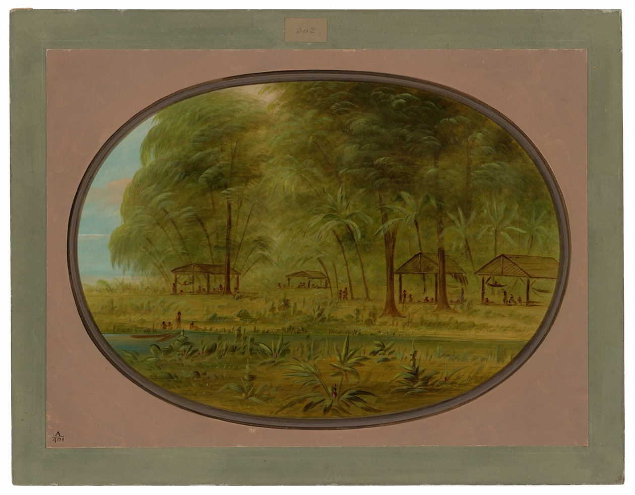 Un village caribéen en Guyane néerlandaise - George Catlin