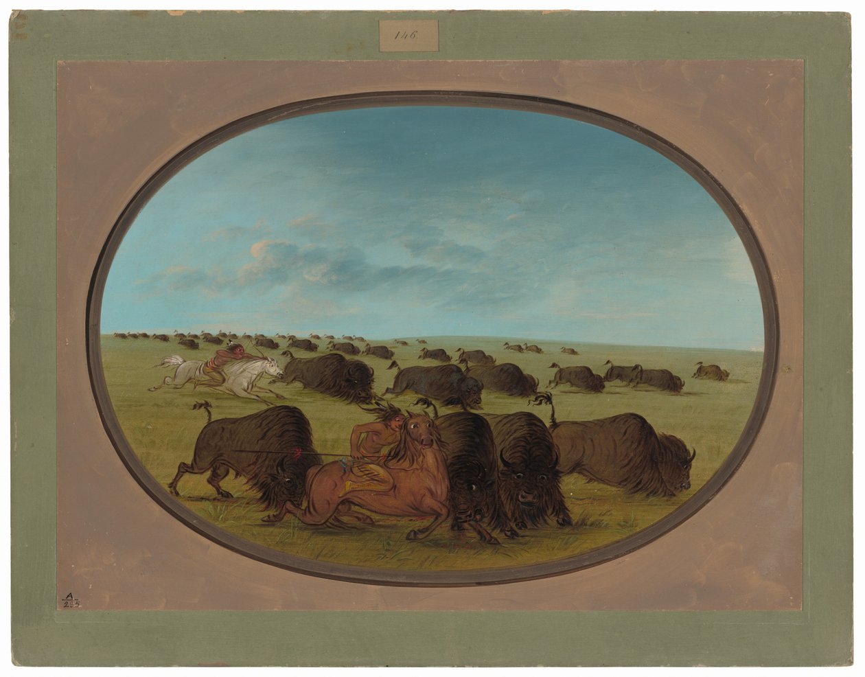 Chasse au bison, avec accidents - George Catlin