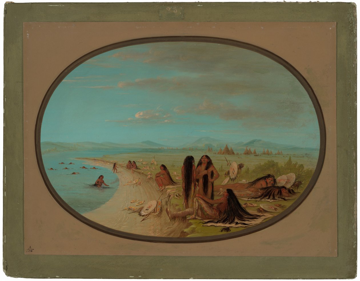 Guerriers Crow se baignant - George Catlin