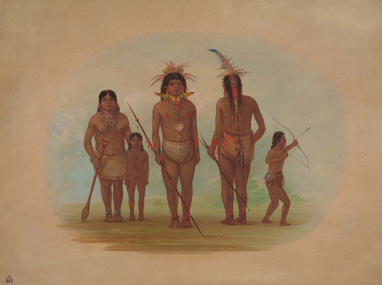 Cinq Indiens Iquito - George Catlin