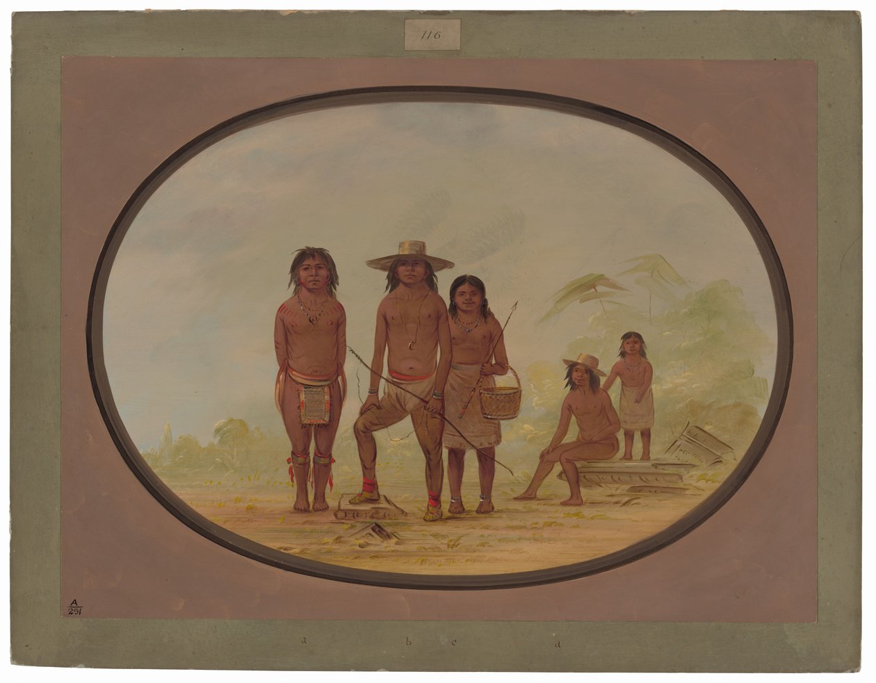 Cinq Indiens mayas - George Catlin