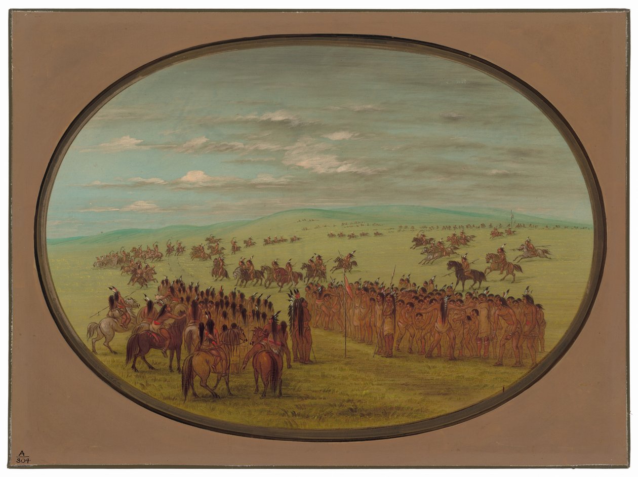 Course de chevaux - Minatarrees - George Catlin