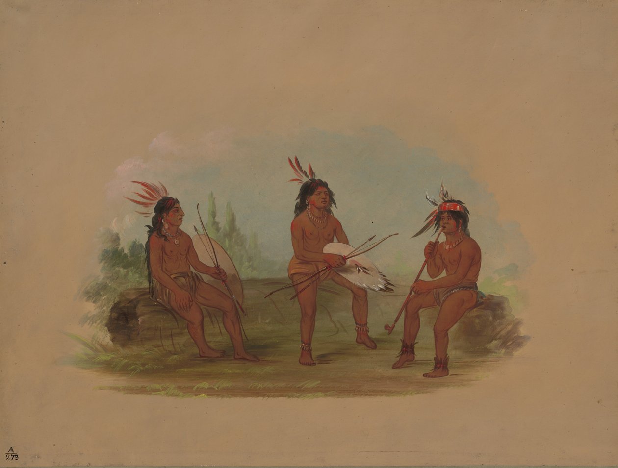 Trois jeunes hommes Chinook, 1855-1869 - George Catlin